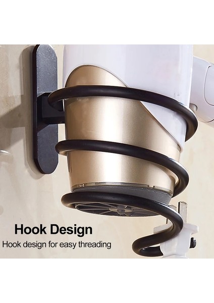 Tırnak Stili ile Altın Saç Kurutma Makinesi Tutucu Duvara Monte Organizatör Spiral Standı Tutucu Raf Alüminyum Banyo Raf Depolama Banyo Aksesuarı Duvar Rafı (Yurt Dışından) modelleri