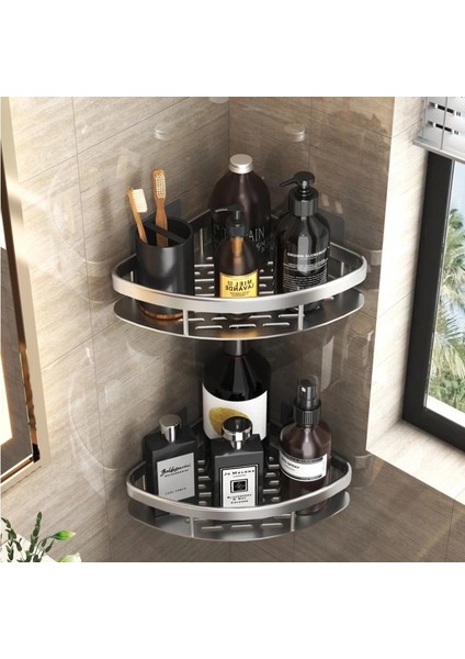 1 Adet Kalınlaşmak Gümüş Tarzı Banyo Rafı Paslanmaz Çelik Duş Rafı Köşe Rafı Banyo Duş Rafı Blacknickel Depolama Organizatör Rafı Montajı Kolay (Yurt Dışından)