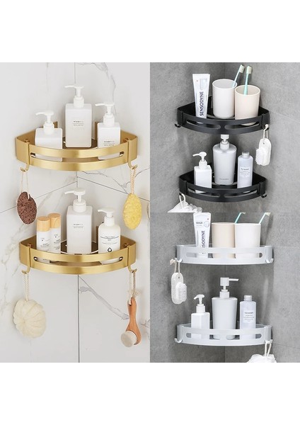 Gümüş Köşe Rafı1 Stili Köşe Raf Duvara Monte Banyo Rafı Fırçalanmış Altın Siyah Gümüş Alüminyum Banyo Duş Rafı Banyo Şampuanı Tutucu Köşe Raf (Yurt Dışından)