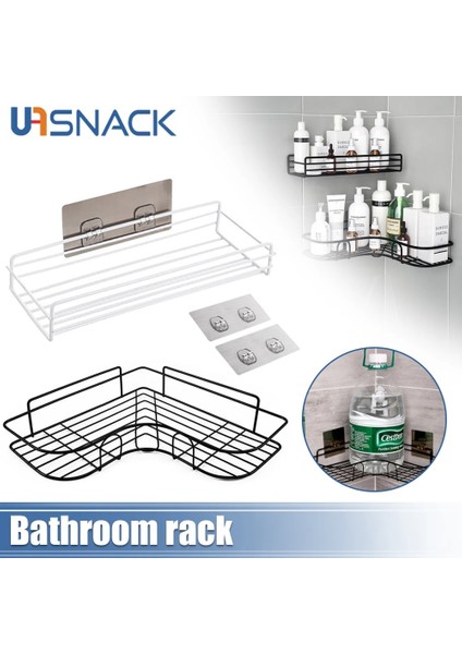 Beyaz Bir Tarz Banyo Rafı Duş Rafları Şampuan Depolama Rafı Mutfak Depolama Tutucu Yumruksuz Duvara Monte Organizatör Banyo Aksesuarları (Yurt Dışından) indirimleri