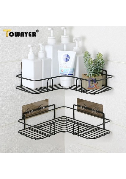 B3 Stili Banyo Mutfak Rafı Köşe Raf Duş Rafı Şampuan Depolama Rafı Duvara Montaj Vantuz ile Mutfak Banyo Aksesuarları (Yurt Dışından)