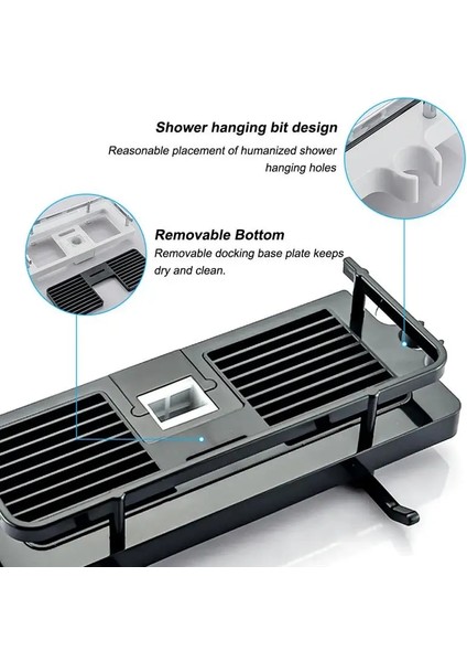 Siyah Yuvarlak Delik Stili Banyo Ayrılabilir Kutup Rafları Tutucu Duş Depolama Rafı Şampuan Şişesi Tepsi Raf Organizatör Tek Katmanlı Duş Başlığı Tutucu (Yurt Dışından) fırsatları