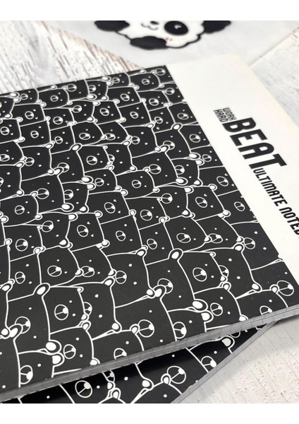 Sevimli Ayı Desenli Kareli Defter Ajanda Notebook Okul Defteri
