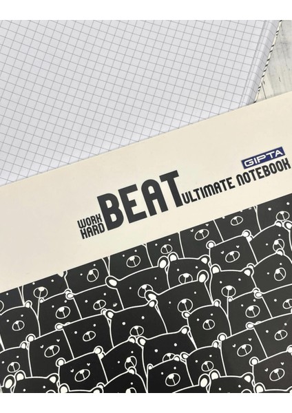 Sevimli Ayı Desenli Kareli Defter Ajanda Notebook Okul Defteri