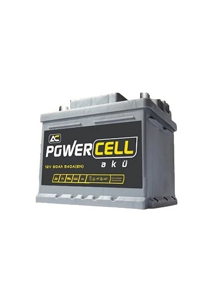 POWERCELL12 Volt 60 Amper Powercell Akü. Yeni - Tarih.