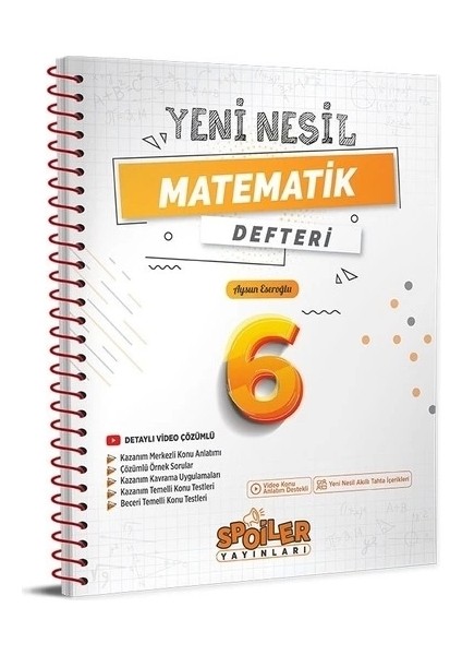 Spoiler Yayınları 6. Sınıf Yeni Nesil Matematik Defteri