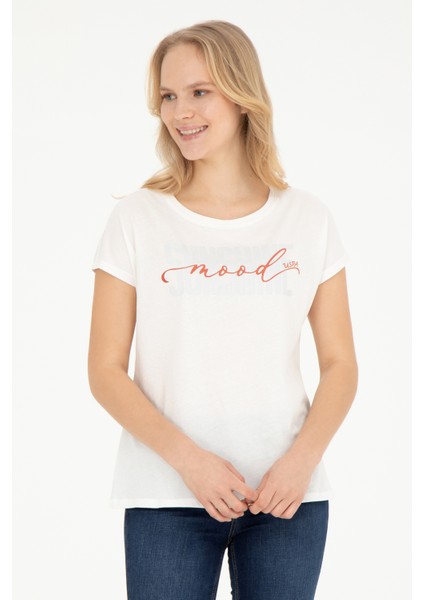 Kadın Ekru Tişört 50282894-VR019