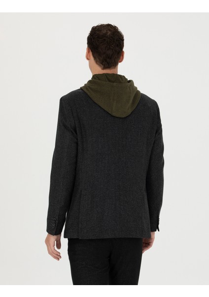 Erkek Antrasit Slim Fit Yün Karışımlı Ceket 50276921-VR006 indirimleri