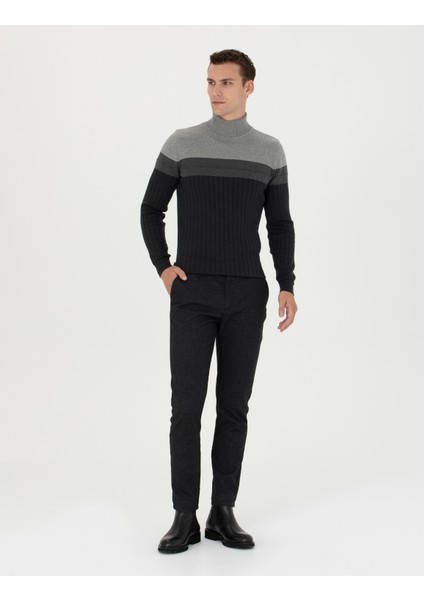 Pierre Cardin Erkek Siyah Slim Fit Kanvas Pantolon 50278460-VR046