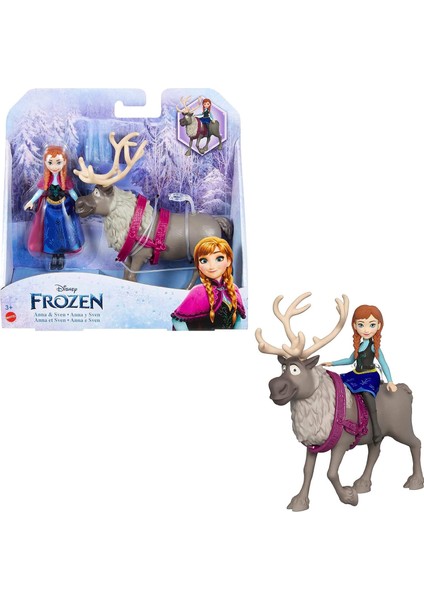 Disney Frozen Anna Küçük Bebek ve Sven Ren Geyiği Figürü - HLX03