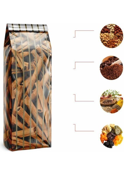 Altın Yaldız Çizgili Yan Körüklü Torba 7,5 x 20+2,5 cm 100 gr 5 kg