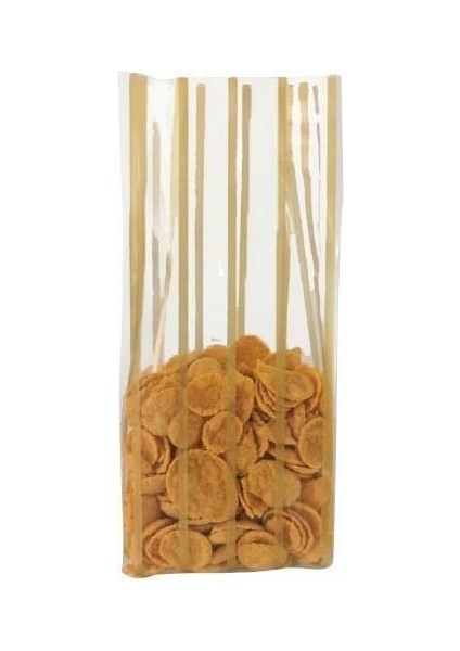 Altın Yaldız Çizgili Yan Körüklü Torba 7,5 x 20+2,5 cm 100 gr 5 kg