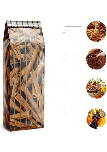 Altın Yaldız Çizgili Yan Körüklü Torba 7,5 x 20+2,5 cm 100 gr 1 kg
