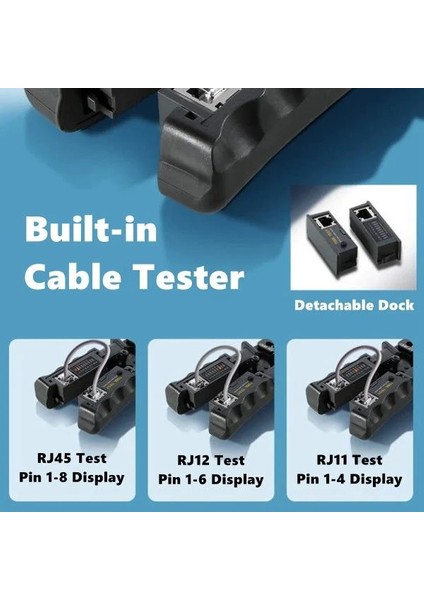 Prolink PH-011 Çok Fonksiyonlu RJ45 RJ12 RJ11 Pensesi Kablo Test Cihazı ve Sıkma Pensesi