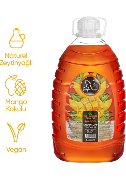 Doğal Mango Özlü Sıvı El Sabunu - 4 x 3600 ml