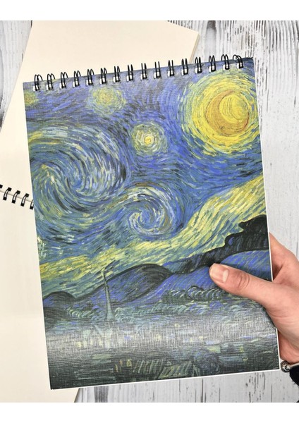 Van Gogh Yıldızlı Gece Desenli Çizim Defteri 50 Yaprak