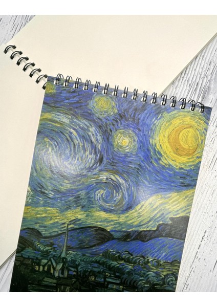 Van Gogh Yıldızlı Gece Desenli Çizim Defteri 50 Yaprak