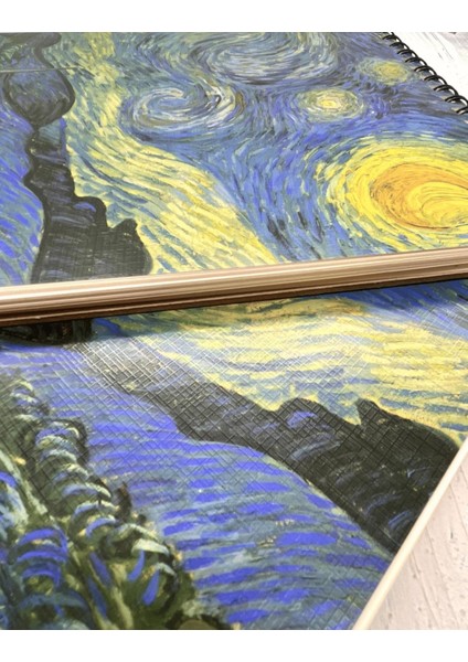 Van Gogh Yıldızlı Gece Desenli Çizim Defteri 50 Yaprak