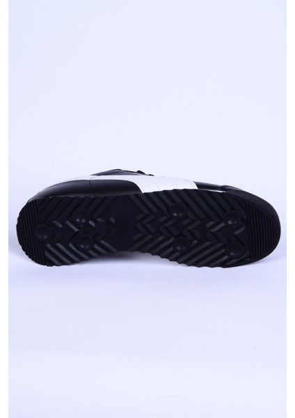 353572-11 Roma Deri Ortopedik Taban Siyah-Beyaz Sneaker Günlük Erkek Spor Ayakkabı fırsatları