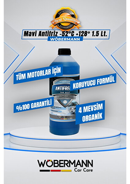 Mavi Antifriz 4 Mevsim Organik -52°c 1.5 Lt.