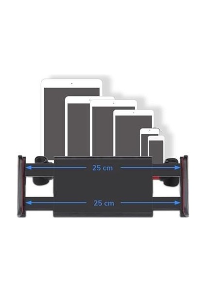 Oto Koltuk Arkası Telefon Tablet Tutucu Ayarlanabilir 360 Derece Dönebilen Pratik Stand