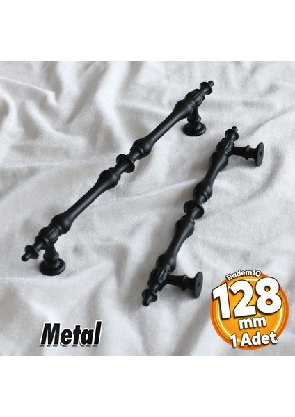 Şehzade Kulp Mobilya Mutfak Dolabı Çekmece Dolap Kulpları Kapak Kulpu Kulbu Siyah 128 mm Metal