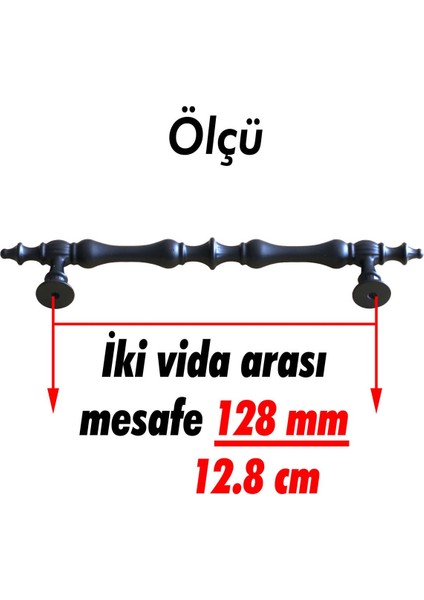 Şehzade Kulp Mobilya Mutfak Dolabı Çekmece Dolap Kulpları Kapak Kulpu Kulbu Siyah 128 mm Metal modelleri