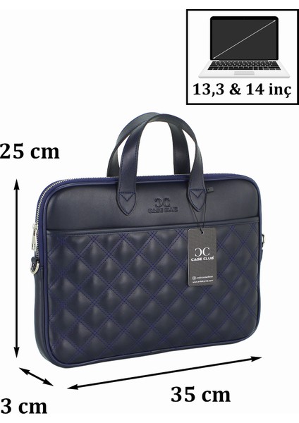 Case Club Macbook Air Pro 13.3" & 14" Inç Uyumlu Lacivert Laptop Evrak Çantası