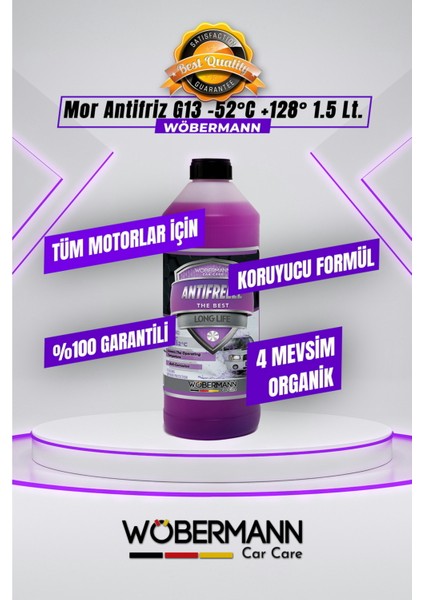 Mor Antifriz 4 Mevsim Organik G13 -52°c 1.5 Lt.