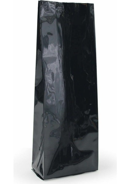 Siyah Parlak Aüminyum Yan Körüklü Torba 7,5 x 20+2 cm 100 gr 1000 Adet