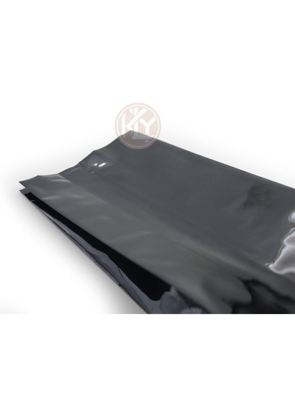 Siyah Parlak Aüminyum Yan Körüklü Torba 10 x 25+3 cm 250 gr 100 Adet