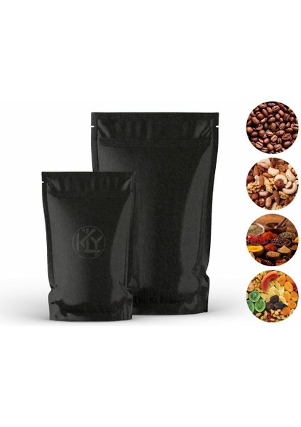 Si̇yah Kraft Alümi̇nyum Ki̇li̇tli̇ Doypack 11 x 18+3,5 cm 100 gr 1000 Adet