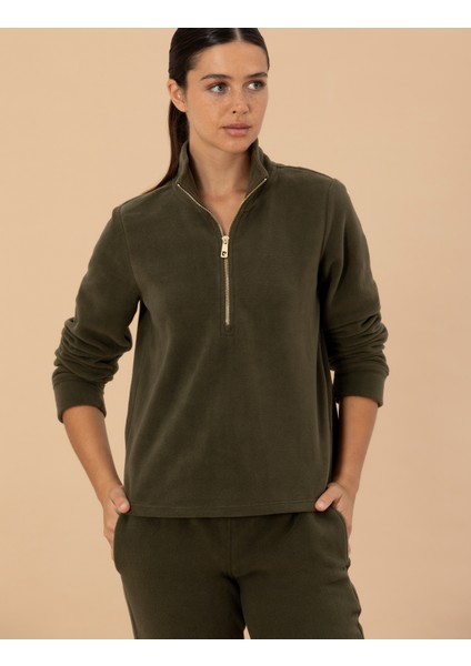 Kadın Kahverengi Regular Fit Polar Sweatshirt 50277724-VR238