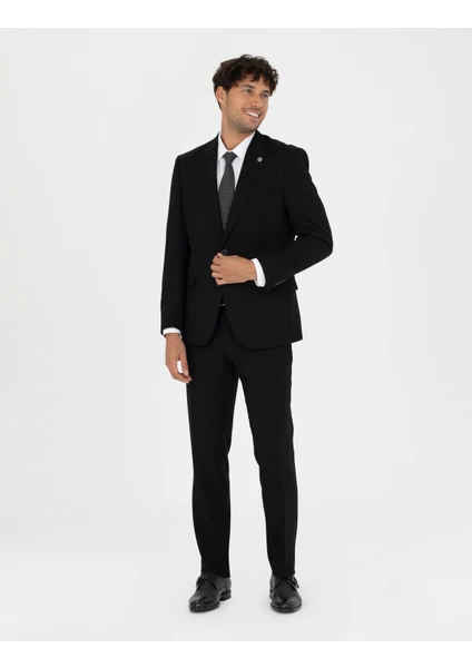 Pierre Cardin Erkek Siyah Slim Fit Takım Elbise 50278453-VR046