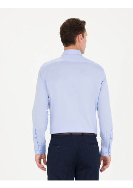 Erkek Koyu Mavi Slim Fit Uzun Kollu Basic Gömlek 50277147-VR032 indirimleri