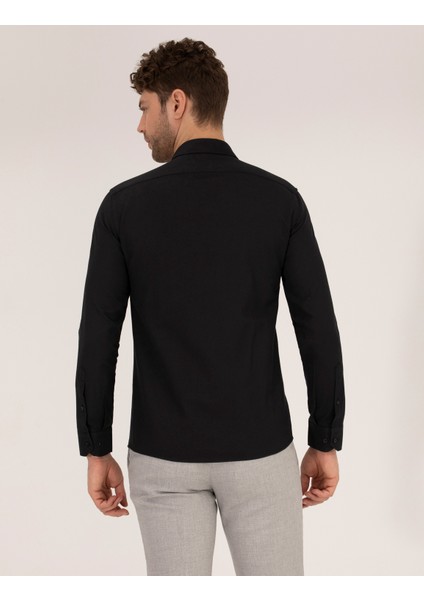 Erkek Siyah Slim Fit Oxford Gömlek 50268227-VR046 indirimleri