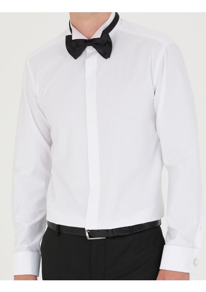 Erkek Beyaz Slim Fit Smokin Gömlek 50268189-VR013
