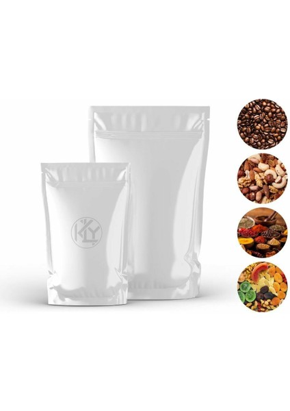 Beyaz Alümi̇nyum Ki̇li̇tli̇ Doypack 20X30+5 cm 1000 gr 100 Adet