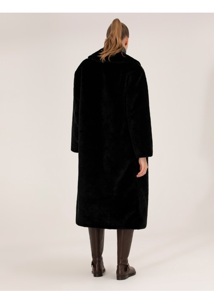 Kadın Siyah Oversize Kaban 50259463-VR046 fırsatları