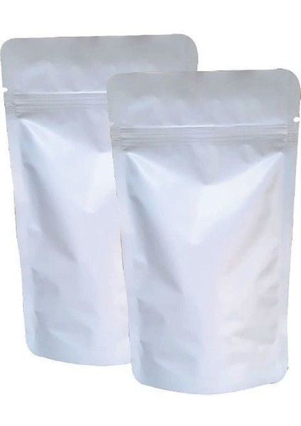 Beyaz Alümi̇nyum Ki̇li̇tli̇ Doypack 11X18+3,5 cm 100 gr 1000 Adet modelleri