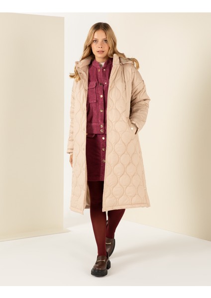 Kadın Bej Oversize Mont 50253338-VR011 fırsatları