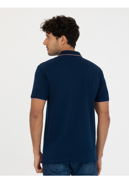 Erkek Lacivert Slim Fit Tişört 50264202-VR033 indirimleri