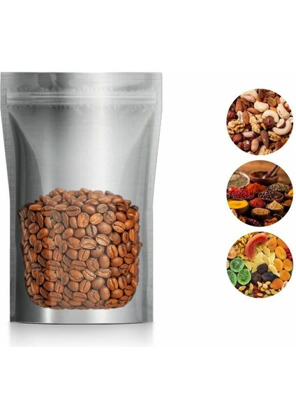 Şeffaf Metali̇ze Ki̇li̇tli̇ Doypack 16X26+4,5 cm 500 gr 100 Adet