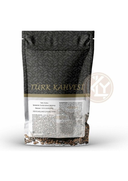 Kahve Desenli̇ Ki̇li̇tli̇ Si̇yah Doypack 13 x 22+4 cm 250 gr 100 Adet