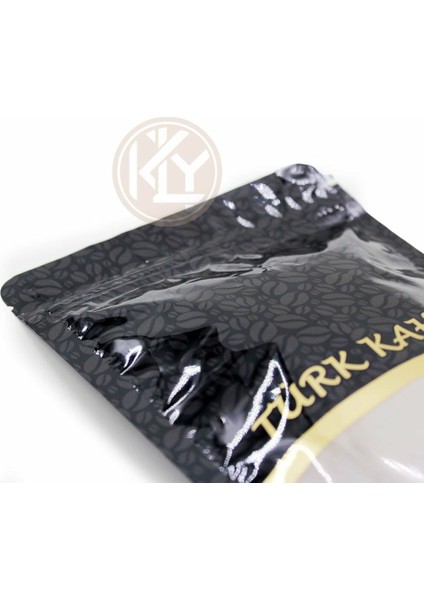 Kahve Desenli̇ Ki̇li̇tli̇ Si̇yah Doypack 13 x 22+4 cm 250 gr 100 Adet