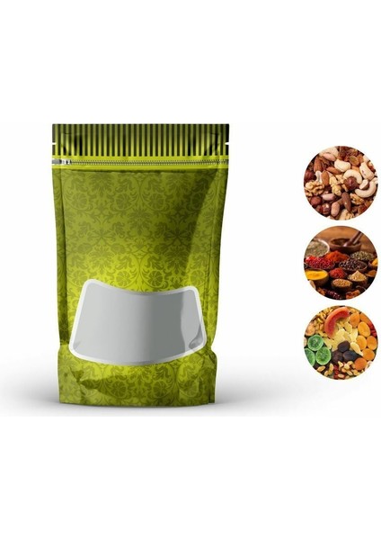 Yeşil Zemin Pencereli Doypack 11X18+3 cm 100 gr 1000 Adet
