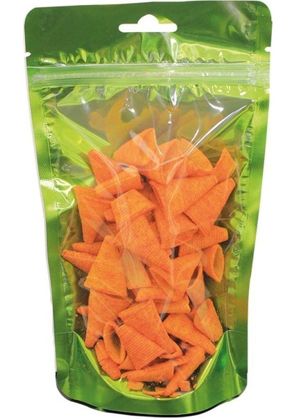 Yeşil Şeffaf Metalize Doypack 11X18+3,5 cm 100 gr 100 Adet