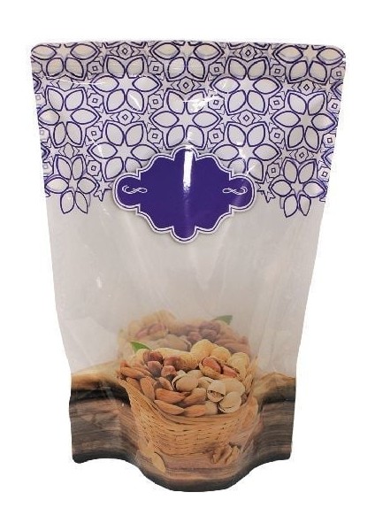 Mor Kuruyemi̇ş Desenli̇ Doypack 24 x 35+5,5 cm 2000 gr 1000 Adet