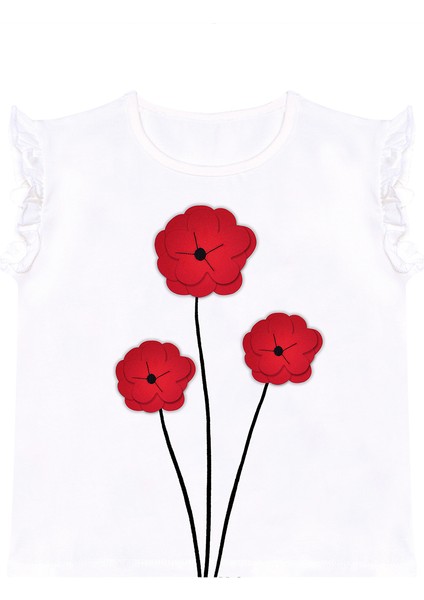 Kırmızı Gelincik Kız Çocuk T-Shirt Tayt Takım indirimleri
