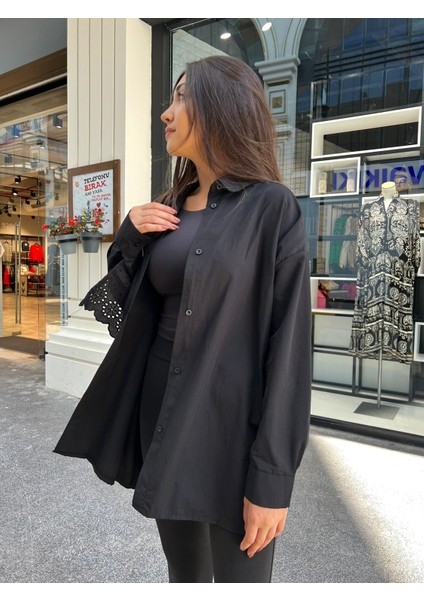 Fisto Detaylı Oversize Gömlek